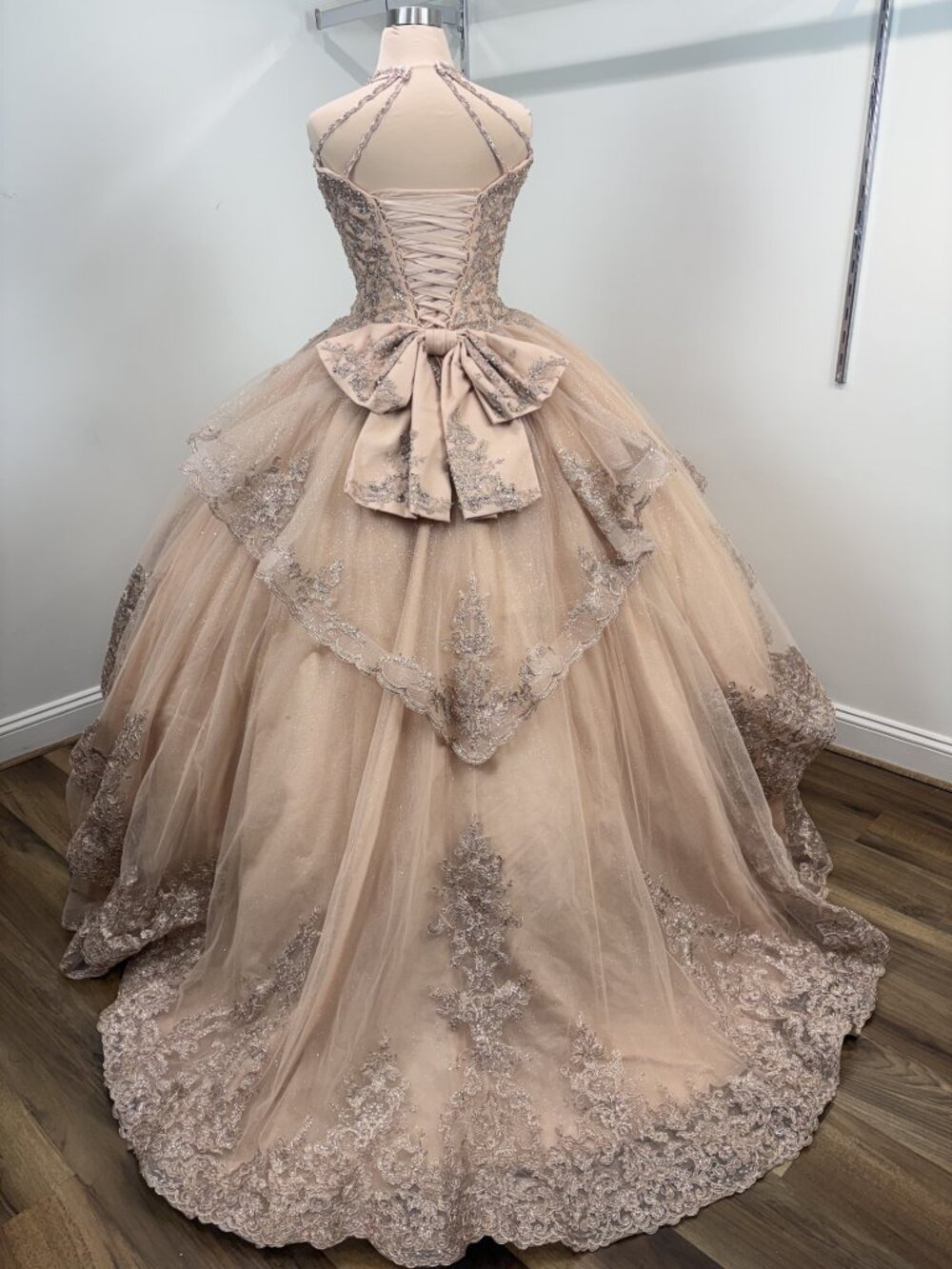 ✨ STUNNING BOUTIQUE FIND! Mon Cheri PR30018 Quinceañera Dress Rose Quartz–Sz 12 - Picture 4 of 8